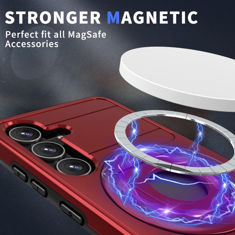 For Samsung Galaxy S24 5G Armor MagSafe Ring Holder Phone Case(Red)