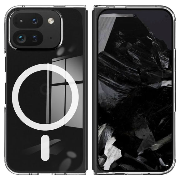 For Google Pixel 9 Pro Fold Scratchproof PC Transparent MagSafe Phone Case