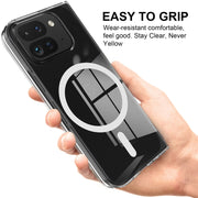 For Google Pixel 9 Pro Fold Scratchproof PC Transparent MagSafe Phone Case
