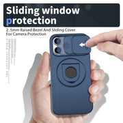 For iPhone 13 Camshield MagSafe Ring Holder Armor Phone Case(Blue)