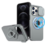 For iPhone 12 Pro Max Camshield MagSafe Ring Holder Armor Phone Case(Titanium Grey)