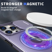 For iPhone 16 Pro Max Camshield MagSafe Ring Holder Armor Phone Case(Purple)
