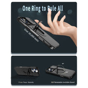 For iPhone 16 Pro Camshield MagSafe Ring Holder Armor Phone Case(Black)
