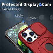 For iPhone 16 Pro Camshield MagSafe Ring Holder Armor Phone Case(Red)