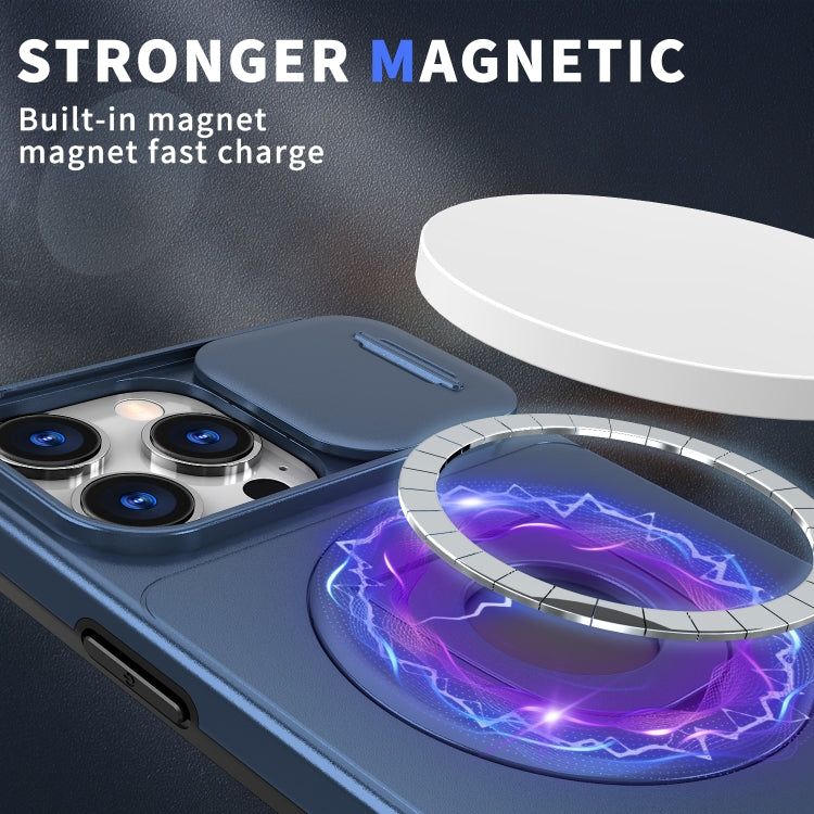 For iPhone 16 Pro Camshield MagSafe Ring Holder Armor Phone Case(Blue)