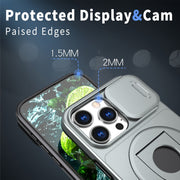 For iPhone 16 Pro Camshield MagSafe Ring Holder Armor Phone Case(Titanium Grey)