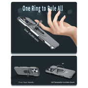 For iPhone 16 Pro Camshield MagSafe Ring Holder Armor Phone Case(Titanium Grey)