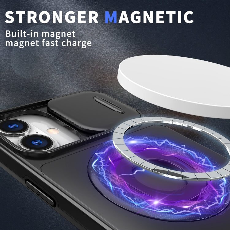 For iPhone 16 Camshield MagSafe Ring Holder Armor Phone Case(Black)
