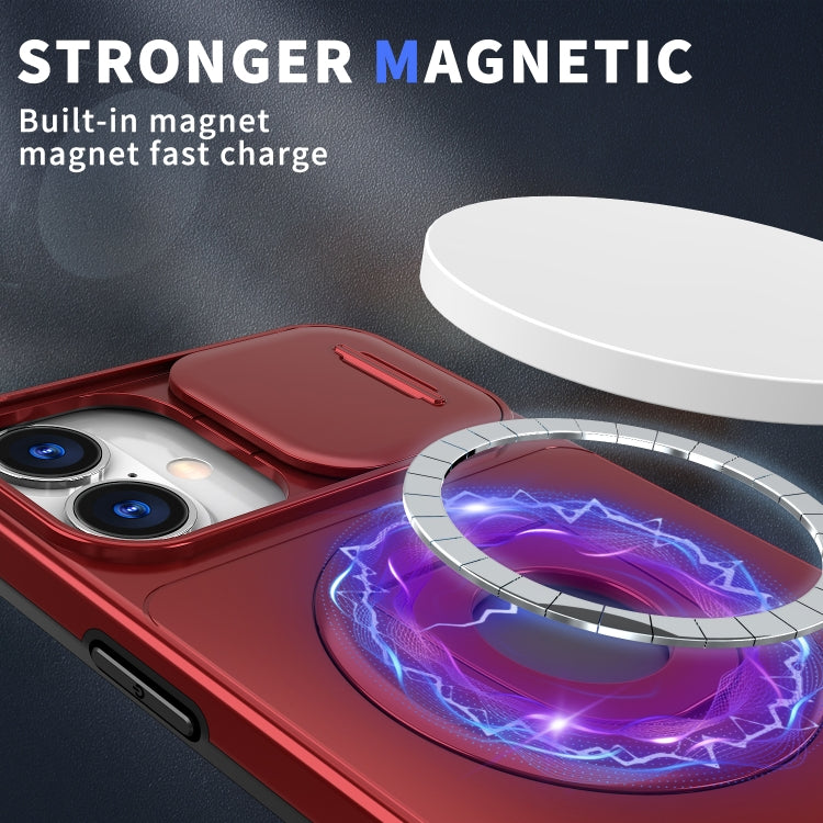 For iPhone 16 Camshield MagSafe Ring Holder Armor Phone Case(Red)