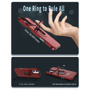 For iPhone 16 Camshield MagSafe Ring Holder Armor Phone Case(Red)