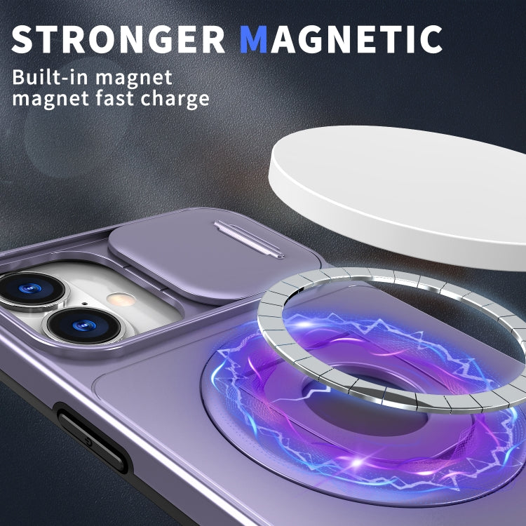 For iPhone 16 Camshield MagSafe Ring Holder Armor Phone Case(Purple)
