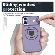 For iPhone 16 Camshield MagSafe Ring Holder Armor Phone Case(Purple)