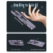 For iPhone 16 Camshield MagSafe Ring Holder Armor Phone Case(Purple)