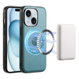For iPhone 15 Denior Cowhide Texture Leather MagSafe Phone Case(Blue) - free shipping - PMC TechLife - Order now!