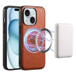 For iPhone 15 Denior Cowhide Texture Leather MagSafe Phone Case(Brown) - free shipping - PMC TechLife - Order now!