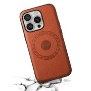 For iPhone 16 Pro Max Denior Cowhide Texture Leather MagSafe Phone Case(Brown)