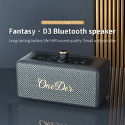 Oneder D3 Retro Leather Casing 30W Dual Units Wireless Bluetooth Speaker(Cyan)