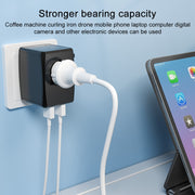 HHT905 PD 45W Dual USB+Dual Type-C Interface Multi-function Universal Travel Conversion Plug(Black)