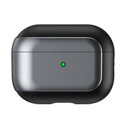 For AirPods Pro 2 Electroplated Leather Texture Wireless Earphones Protective Case(Grey)