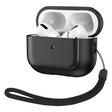 For AirPods Pro 2 Electroplated Leather Texture Wireless Earphones Protective Case(Black) - For AirPods Pro 2 by PMC Jewellery | Online Shopping South Africa | PMC Jewellery | Buy Now Pay Later Mobicred