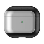 For AirPods 3 Electroplated Leather Texture Wireless Earphones Protective Case(Silver)