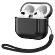 For AirPods 3 Electroplated Leather Texture Wireless Earphones Protective Case(Black) - For AirPods 3 by PMC Jewellery | Online Shopping South Africa | PMC Jewellery | Buy Now Pay Later Mobicred