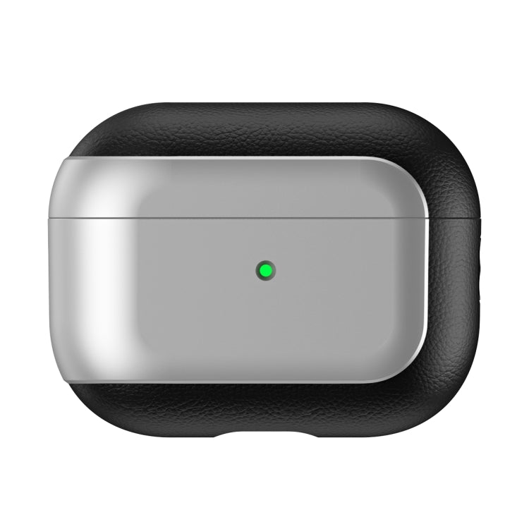 For AirPods Pro Electroplated Leather Texture Wireless Earphones Protective Case(Silver)
