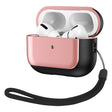 For AirPods Pro Electroplated Leather Texture Wireless Earphones Protective Case(Rose Pink) - For AirPods Pro by PMC Jewellery | Online Shopping South Africa | PMC Jewellery | Buy Now Pay Later Mobicred