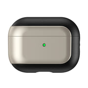 For AirPods Pro Electroplated Leather Texture Wireless Earphones Protective Case(Titanium Grey)