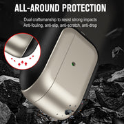 For AirPods Pro 2 Electroplated Leather Texture Wireless Earphones Protective Case(Grey)