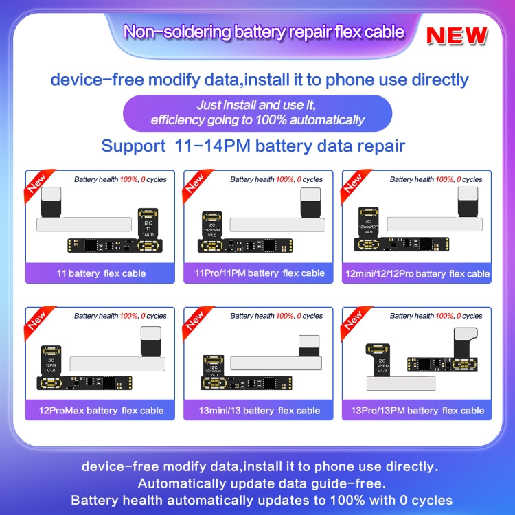 For iPhone 11 Pro Max / 11 Pro I2C External Battery Repair Cable