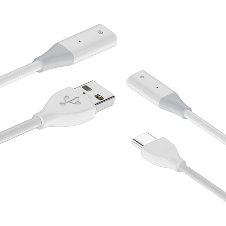 For Apple Pencil 1 USB to 8 Pin Stylus Charging Cable with Indicator Light, Length:0.5m(White)