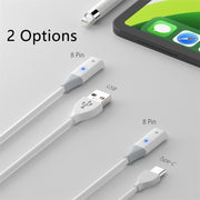 For Apple Pencil 1 USB to 8 Pin Stylus Charging Cable with Indicator Light, Length:0.5m(White)