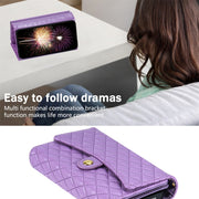 For Google Pixel 8 Pro Zipper Multi-Card Wallet Rhombic Leather Phone Case(Purple)