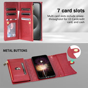 For Google Pixel 8 Zipper Multi-Card Wallet Rhombic Leather Phone Case(Red)
