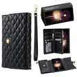 For Google Pixel 7 Zipper Multi-Card Wallet Rhombic Leather Phone Case(Black) - Google Cases by PMC TechLife | Online Shopping South Africa | PMC TechLife | Buy Now Pay Later Mobicred