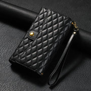 For Google Pixel 7 Zipper Multi-Card Wallet Rhombic Leather Phone Case(Black)