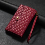 For Google Pixel 7 Zipper Multi-Card Wallet Rhombic Leather Phone Case(Red)