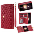 For Google Pixel 7a Zipper Multi-Card Wallet Rhombic Leather Phone Case(Red) - Google Cases by PMC TechLife | Online Shopping South Africa | PMC TechLife | Buy Now Pay Later Mobicred