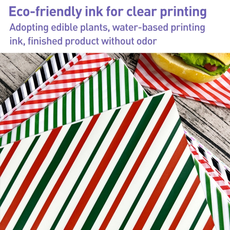 100sheets / Pack Striped Baking Greaseproof Paper Food Placemat Paper, size: 30x30cm(Yellow)