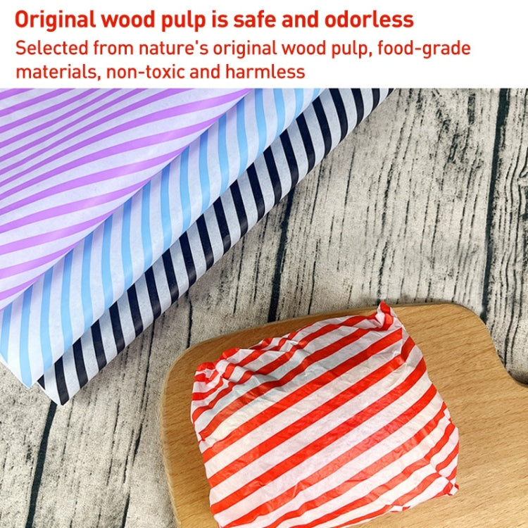 100sheets / Pack Striped Baking Greaseproof Paper Food Placemat Paper, size: 30x30cm(Green)