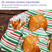 100sheets / Pack Striped Baking Greaseproof Paper Food Placemat Paper, size: 30x30cm(Yellow)