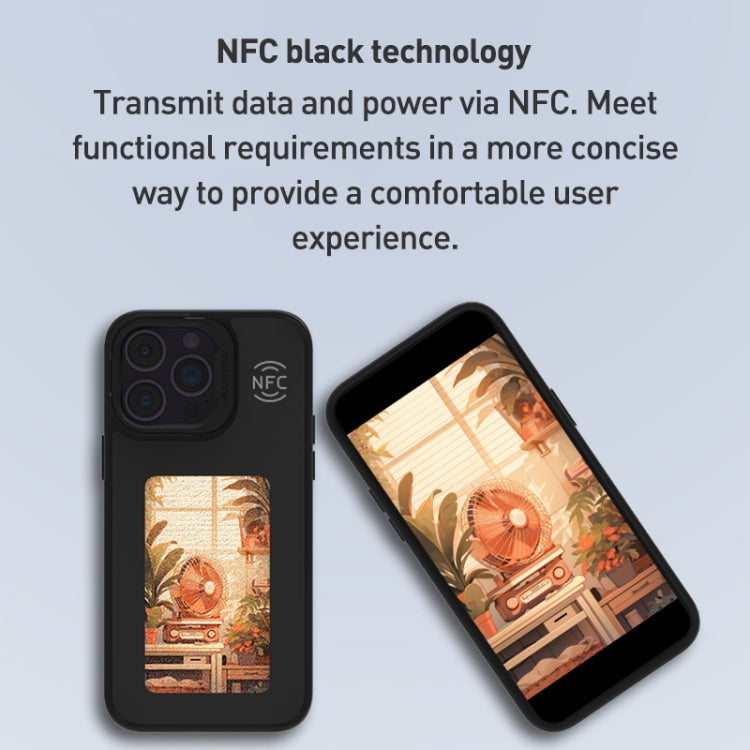 For iPhone 13 NFC Four-Color E-ink Screen DIY Phone Case(Black)
