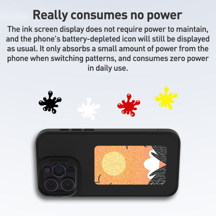 For iPhone 13 NFC Four-Color E-ink Screen DIY Phone Case(Black)
