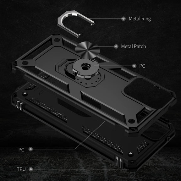 For Motorola Moto G Play 5G 2024 Shockproof TPU + PC Phone Case with Holder(Black)