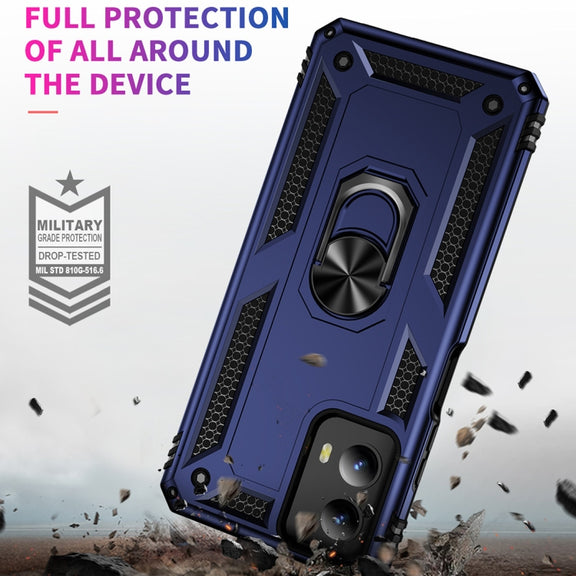 For Motorola Moto G Play 5G 2024 Shockproof TPU + PC Phone Case with Holder(Blue)