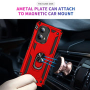 For Motorola Edge 2024 Shockproof TPU + PC Phone Case with Holder(Red)