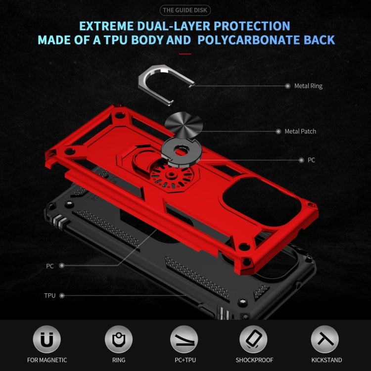 For Motorola Edge 2024 Shockproof TPU + PC Phone Case with Holder(Red)