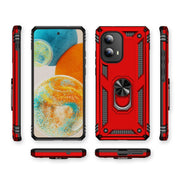 For Motorola Edge 2024 Shockproof TPU + PC Phone Case with Holder(Red)