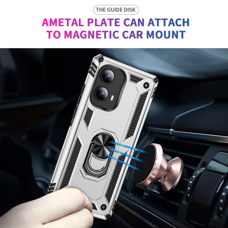 For Motorola Edge 2024 Shockproof TPU + PC Phone Case with Holder(Silver)